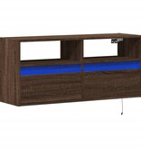 VidaXL Tv-wandmeubel met LED-verlichting 100x31x45 cm bruin eikenkleur