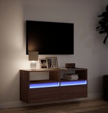 VidaXL Tv-wandmeubel met LED-verlichting 100x31x45 cm bruin eikenkleur