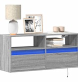 VidaXL Tv-wandmeubel met LED-verlichting 100x31x45 cm grijs sonoma