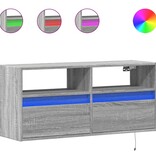 VidaXL Tv-wandmeubel met LED-verlichting 100x31x45 cm grijs sonoma