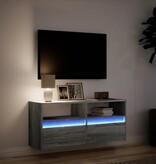VidaXL Tv-wandmeubel met LED-verlichting 100x31x45 cm grijs sonoma