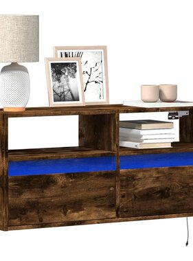 VidaXL Tv-wandmeubel met LED-verlichting 100x31x45 cm gerookt eiken