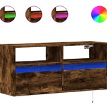 VidaXL Tv-wandmeubel met LED-verlichting 100x31x45 cm gerookt eiken