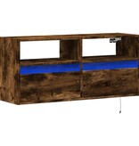 VidaXL Tv-wandmeubel met LED-verlichting 100x31x45 cm gerookt eiken