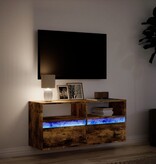VidaXL Tv-wandmeubel met LED-verlichting 100x31x45 cm gerookt eiken