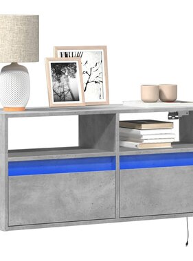 VidaXL Tv-wandmeubel met LED-verlichting 100x31x45 cm betongrijs