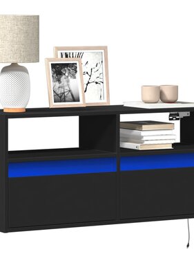 VidaXL Tv-wandmeubel met LED-verlichting 100x31x45 cm zwart