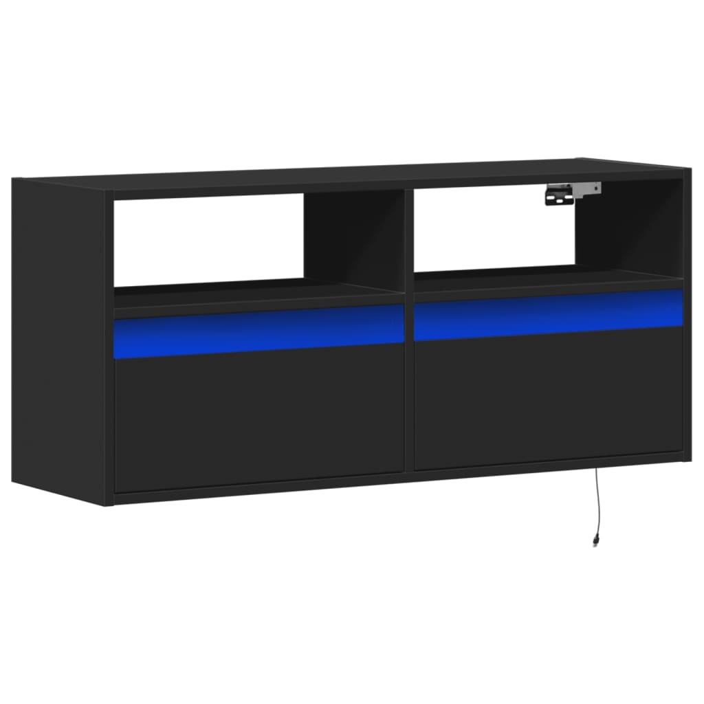 VidaXL Tv-wandmeubel met LED-verlichting 100x31x45 cm zwart