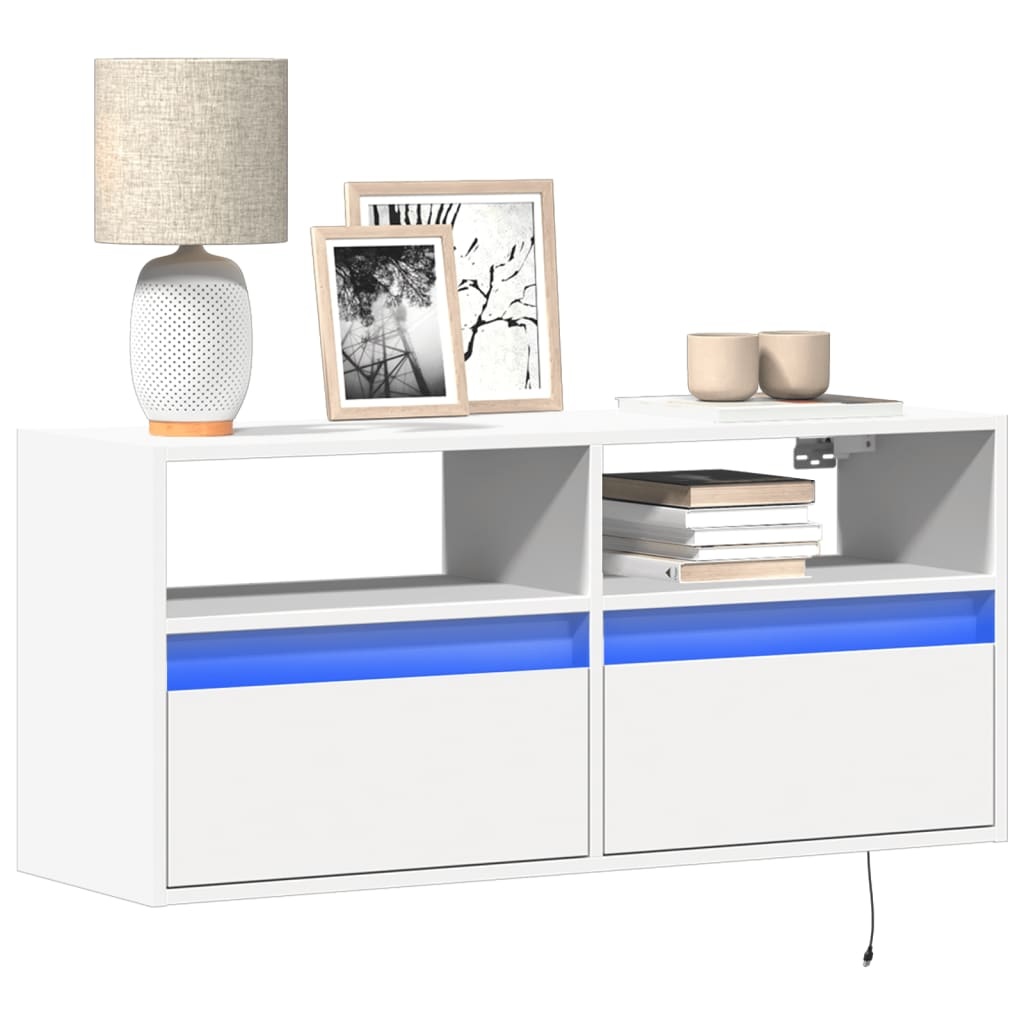 VidaXL Tv-wandmeubel met LED-verlichting 100x31x45 cm wit