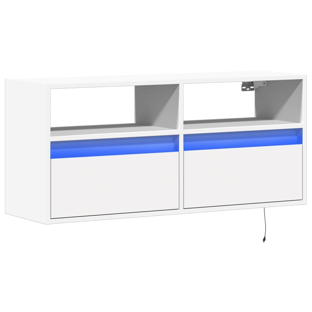 VidaXL Tv-wandmeubel met LED-verlichting 100x31x45 cm wit