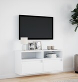 VidaXL Tv-wandmeubel met LED-verlichting 100x31x45 cm wit