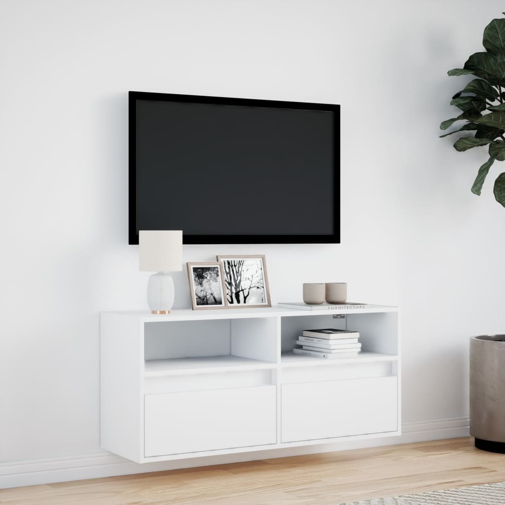 VidaXL Tv-wandmeubel met LED-verlichting 100x31x45 cm wit