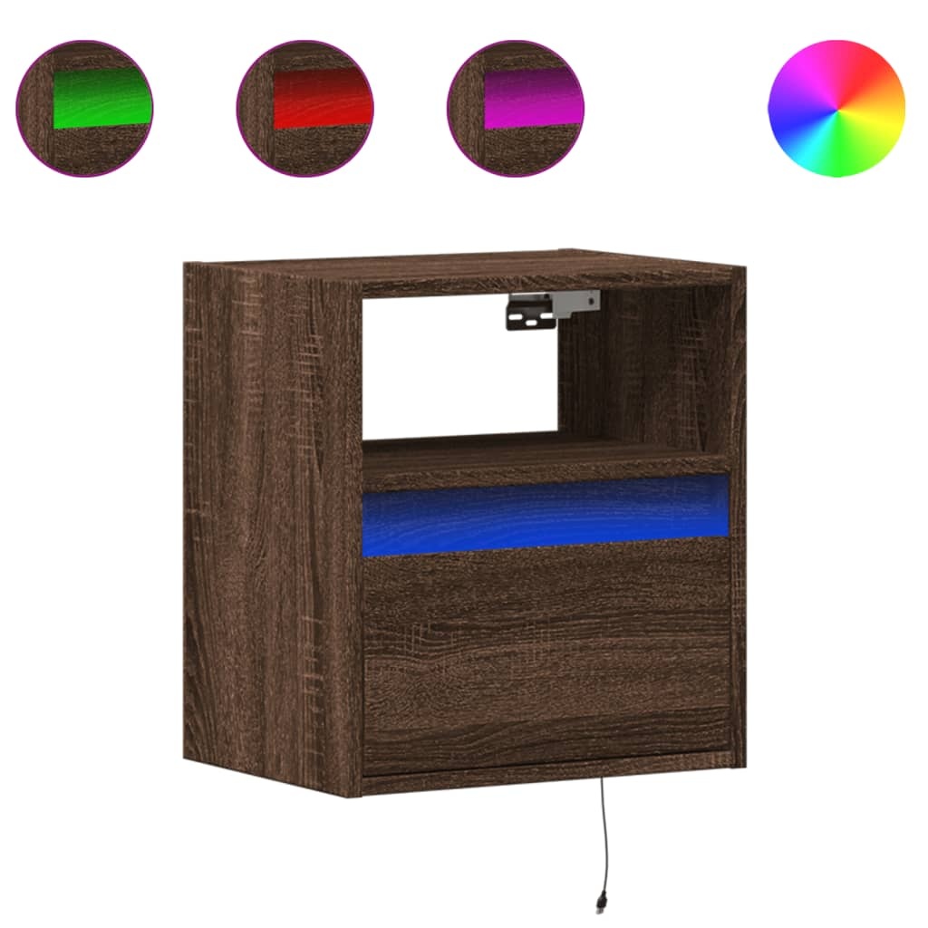 VidaXL Tv-wandmeubels met LED 2 st 41x31x45 cm bruin eikenkleurig