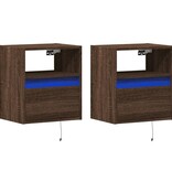 VidaXL Tv-wandmeubels met LED 2 st 41x31x45 cm bruin eikenkleurig