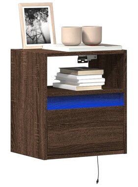 VidaXL Tv-wandmeubel met LED-verlichting 41x31x45 cm bruin eikenkleur