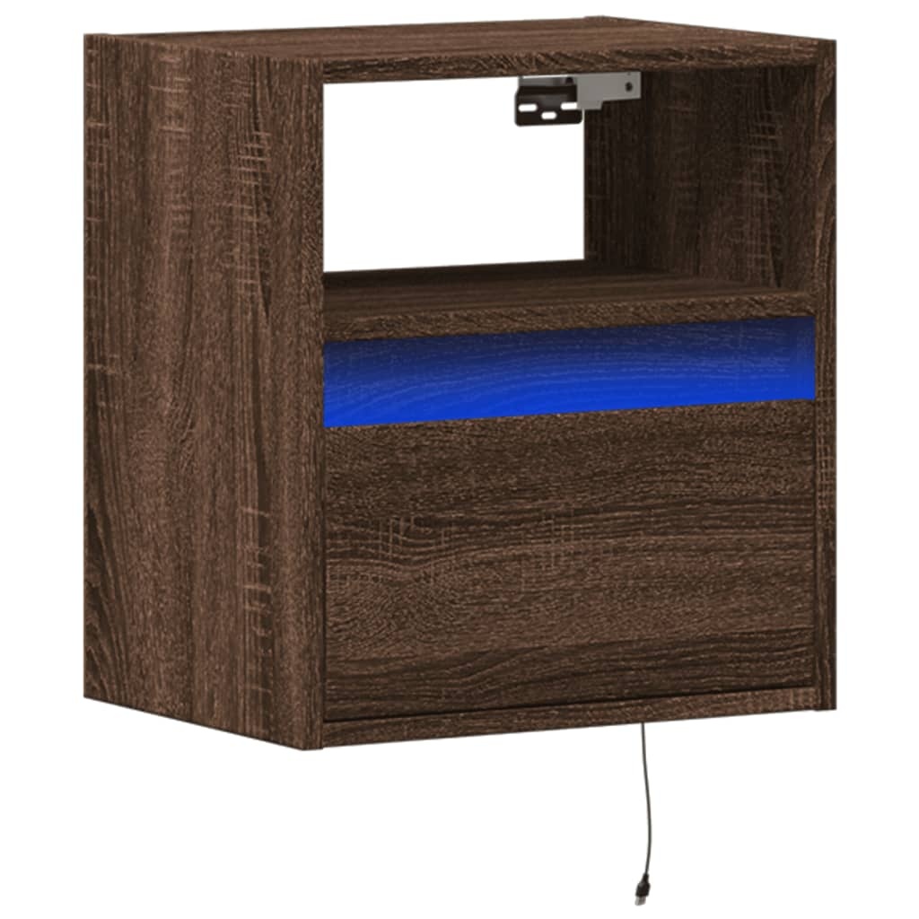 VidaXL Tv-wandmeubel met LED-verlichting 41x31x45 cm bruin eikenkleur