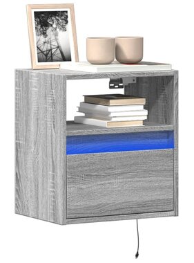 VidaXL Tv-wandmeubels met LED 2 st 41x31x45 cm grijs sonoma eikenkleur