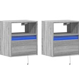 VidaXL Tv-wandmeubels met LED 2 st 41x31x45 cm grijs sonoma eikenkleur