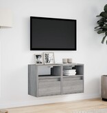 VidaXL Tv-wandmeubels met LED 2 st 41x31x45 cm grijs sonoma eikenkleur