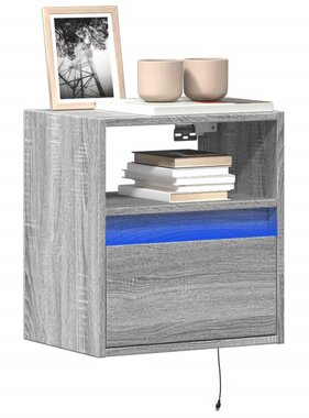 VidaXL Tv-wandmeubel met LED-verlichting 41x31x45 cm grijs sonoma