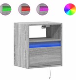 VidaXL Tv-wandmeubel met LED-verlichting 41x31x45 cm grijs sonoma