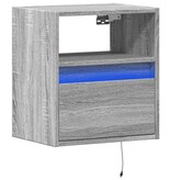 VidaXL Tv-wandmeubel met LED-verlichting 41x31x45 cm grijs sonoma