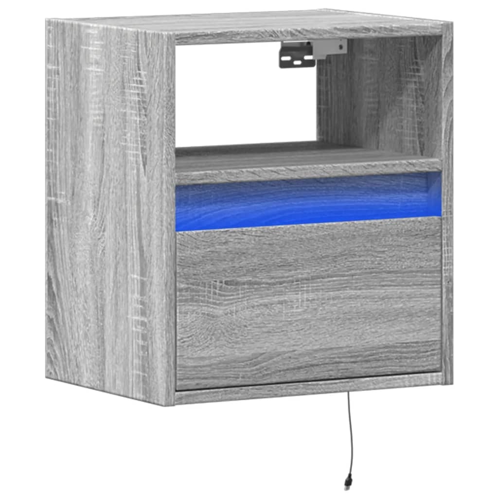 VidaXL Tv-wandmeubel met LED-verlichting 41x31x45 cm grijs sonoma