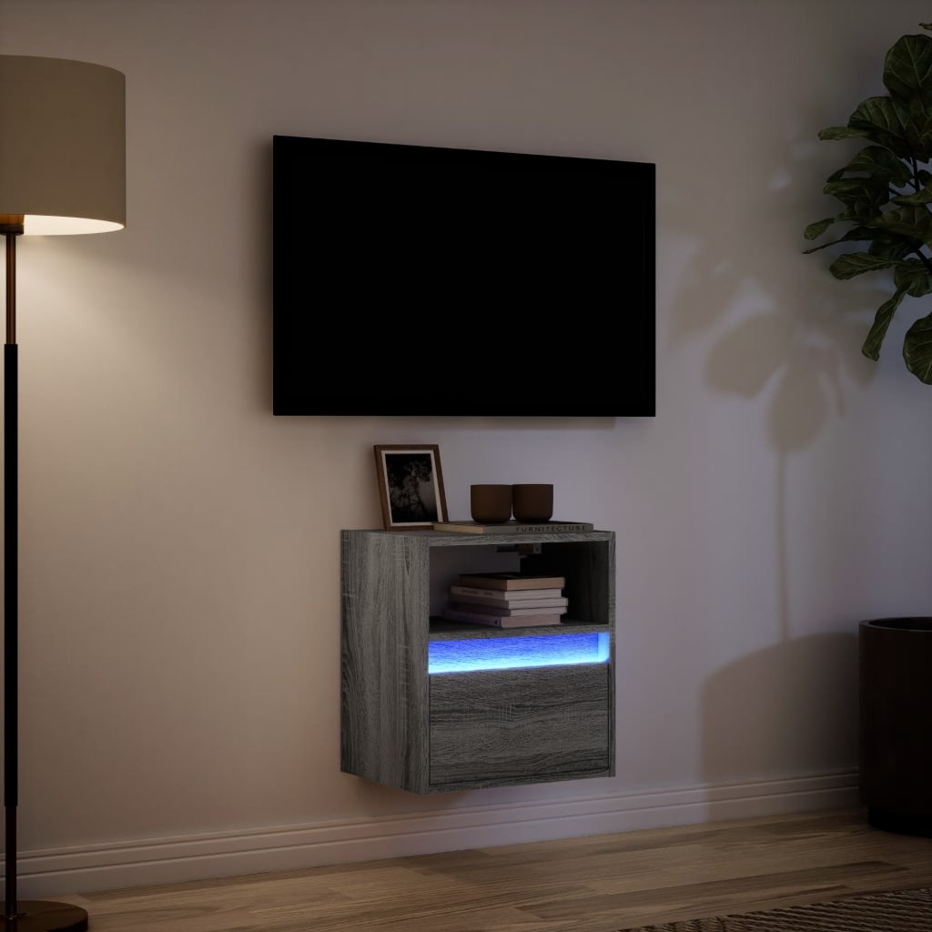 VidaXL Tv-wandmeubel met LED-verlichting 41x31x45 cm grijs sonoma