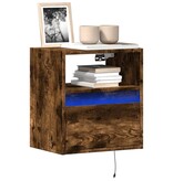 VidaXL Tv-wandmeubels met LED 2 st 41x31x45 cm gerookt eikenkleurig