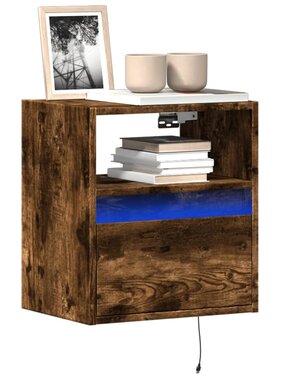 VidaXL Tv-wandmeubels met LED 2 st 41x31x45 cm gerookt eikenkleurig