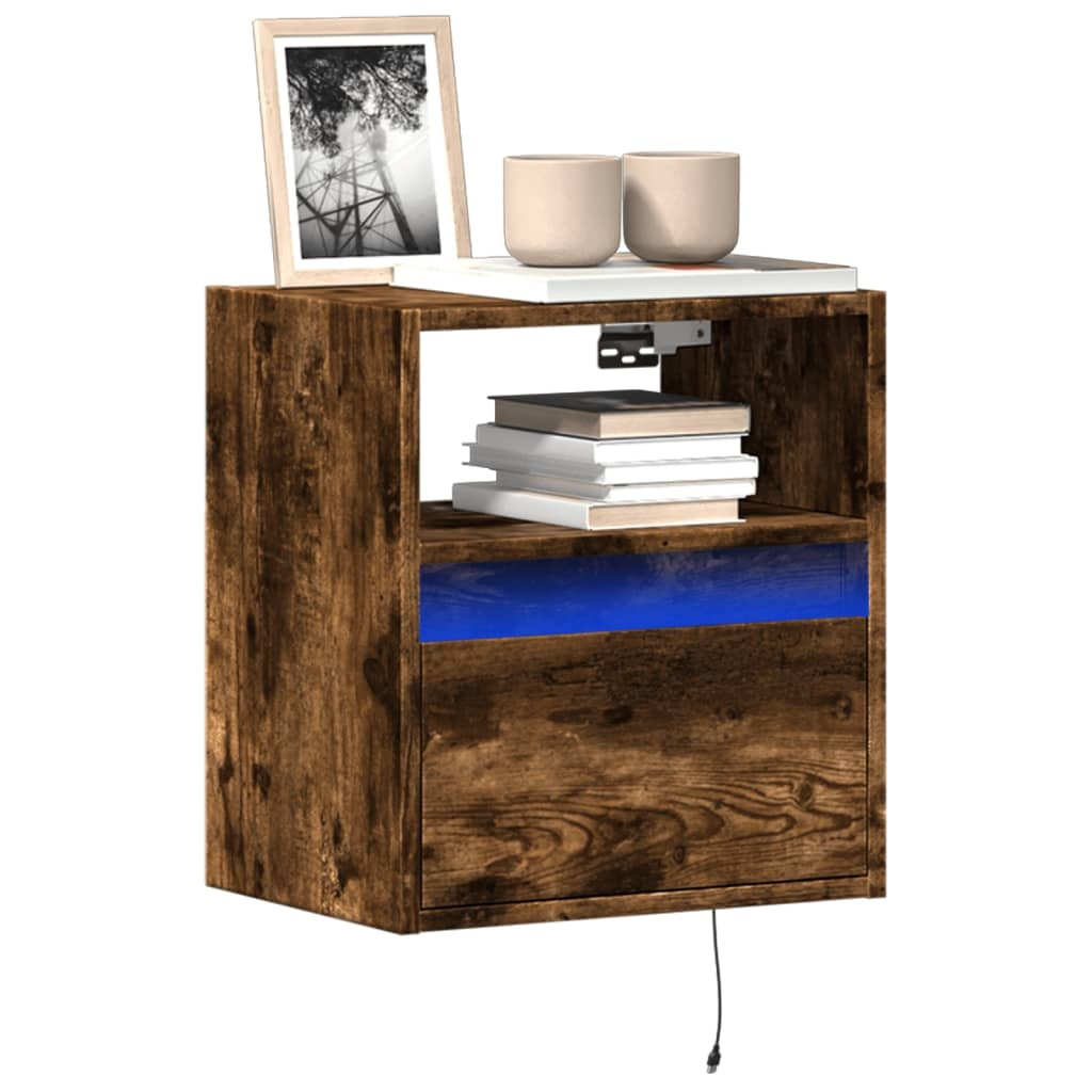 VidaXL Tv-wandmeubels met LED 2 st 41x31x45 cm gerookt eikenkleurig