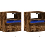 VidaXL Tv-wandmeubels met LED 2 st 41x31x45 cm gerookt eikenkleurig