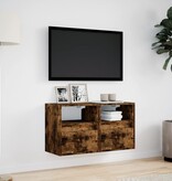 VidaXL Tv-wandmeubels met LED 2 st 41x31x45 cm gerookt eikenkleurig
