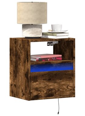 VidaXL Tv-wandmeubel met LED-verlichting 41x31x45 cm gerookt eiken