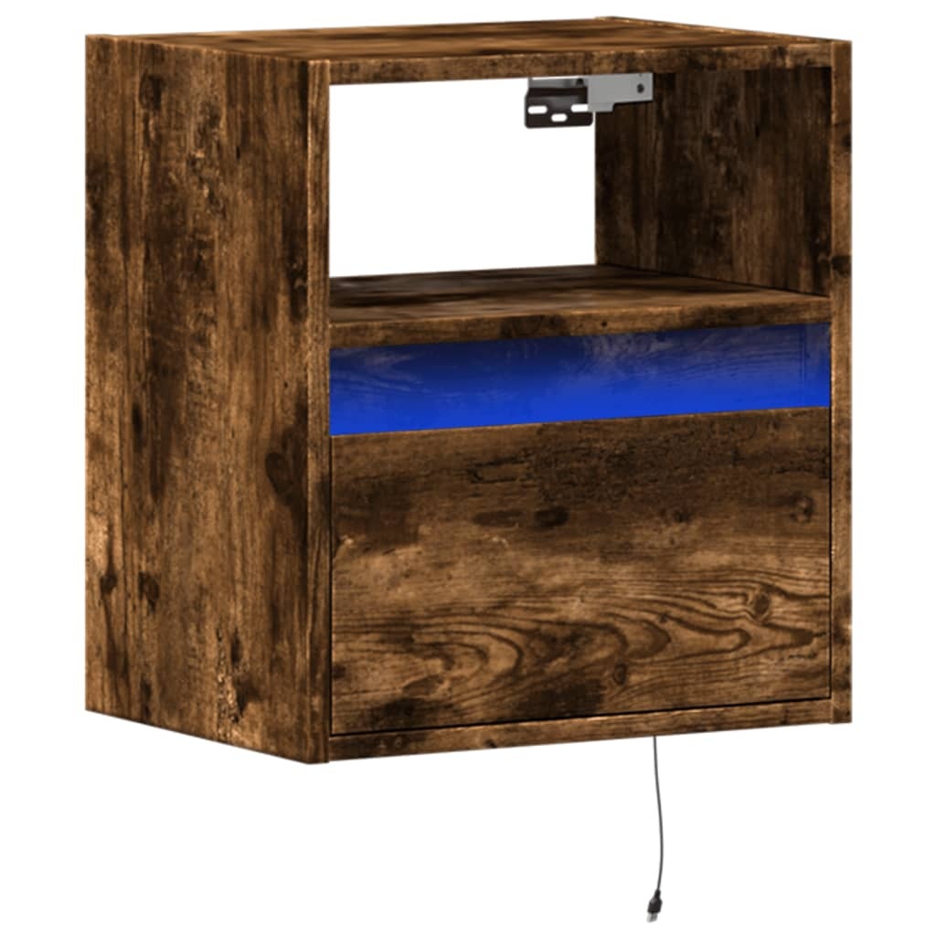 VidaXL Tv-wandmeubel met LED-verlichting 41x31x45 cm gerookt eiken