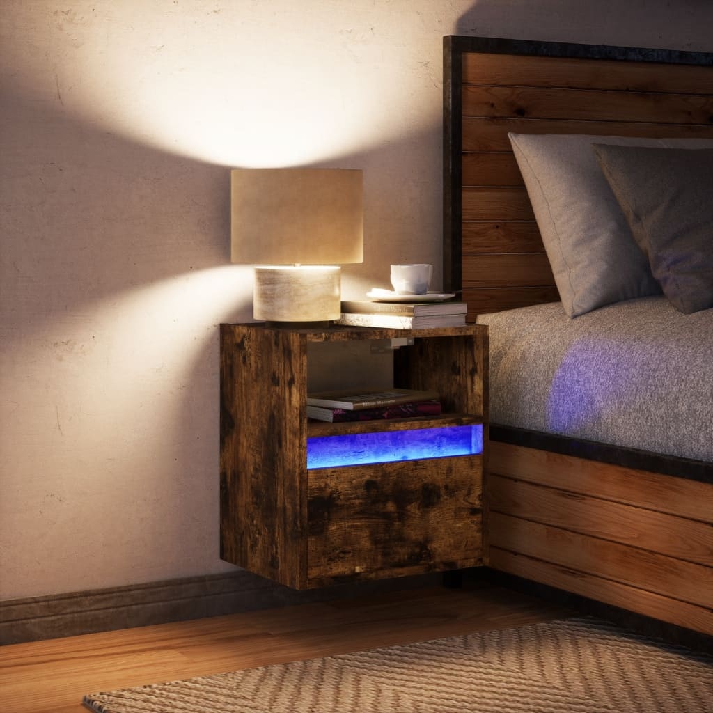 VidaXL Tv-wandmeubel met LED-verlichting 41x31x45 cm gerookt eiken
