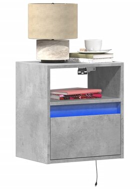 VidaXL Tv-wandmeubels met LED-verlichting 2 st 41x31x45 cm betongrijs