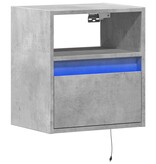 VidaXL Tv-wandmeubel met LED-verlichting 41x31x45 cm betongrijs