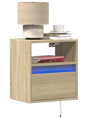 VidaXL Tv-wandmeubels met LED 2 st 41x31x45 cm sonoma eikenkleurig