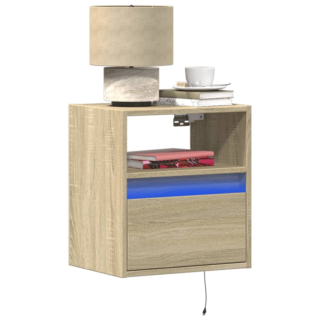 VidaXL Tv-wandmeubels met LED 2 st 41x31x45 cm sonoma eikenkleurig