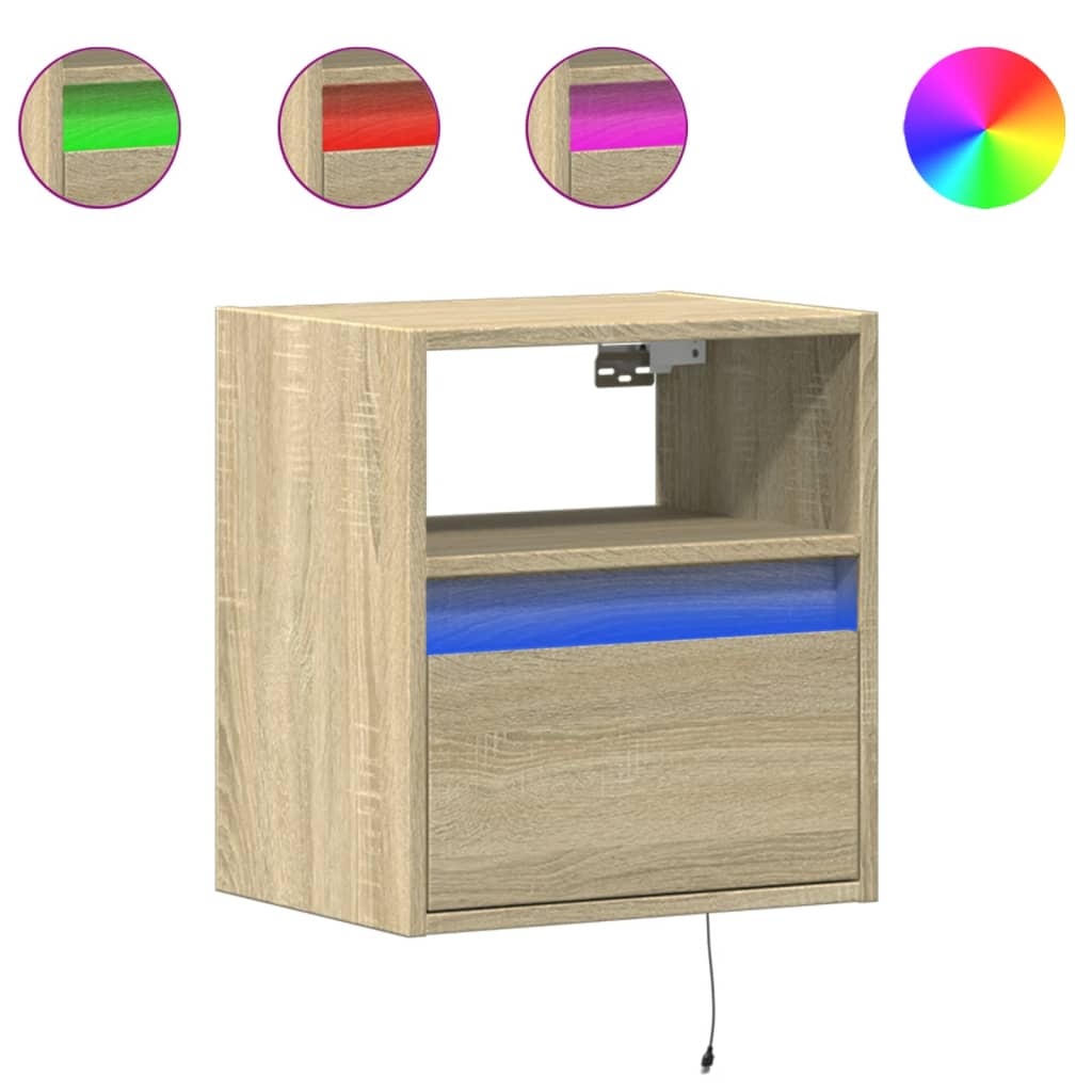 VidaXL Tv-wandmeubels met LED 2 st 41x31x45 cm sonoma eikenkleurig