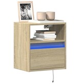 VidaXL Tv-wandmeubel met LED-verlichting 41x31x45 cm sonoma eikenkleur