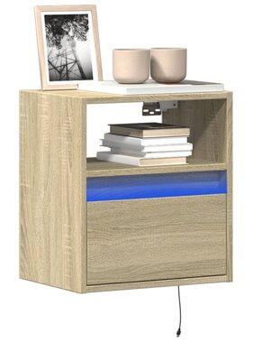 VidaXL Tv-wandmeubel met LED-verlichting 41x31x45 cm sonoma eikenkleur