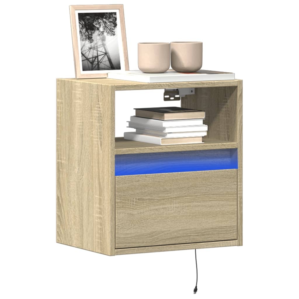 VidaXL Tv-wandmeubel met LED-verlichting 41x31x45 cm sonoma eikenkleur