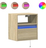 VidaXL Tv-wandmeubel met LED-verlichting 41x31x45 cm sonoma eikenkleur