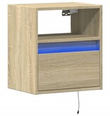 VidaXL Tv-wandmeubel met LED-verlichting 41x31x45 cm sonoma eikenkleur