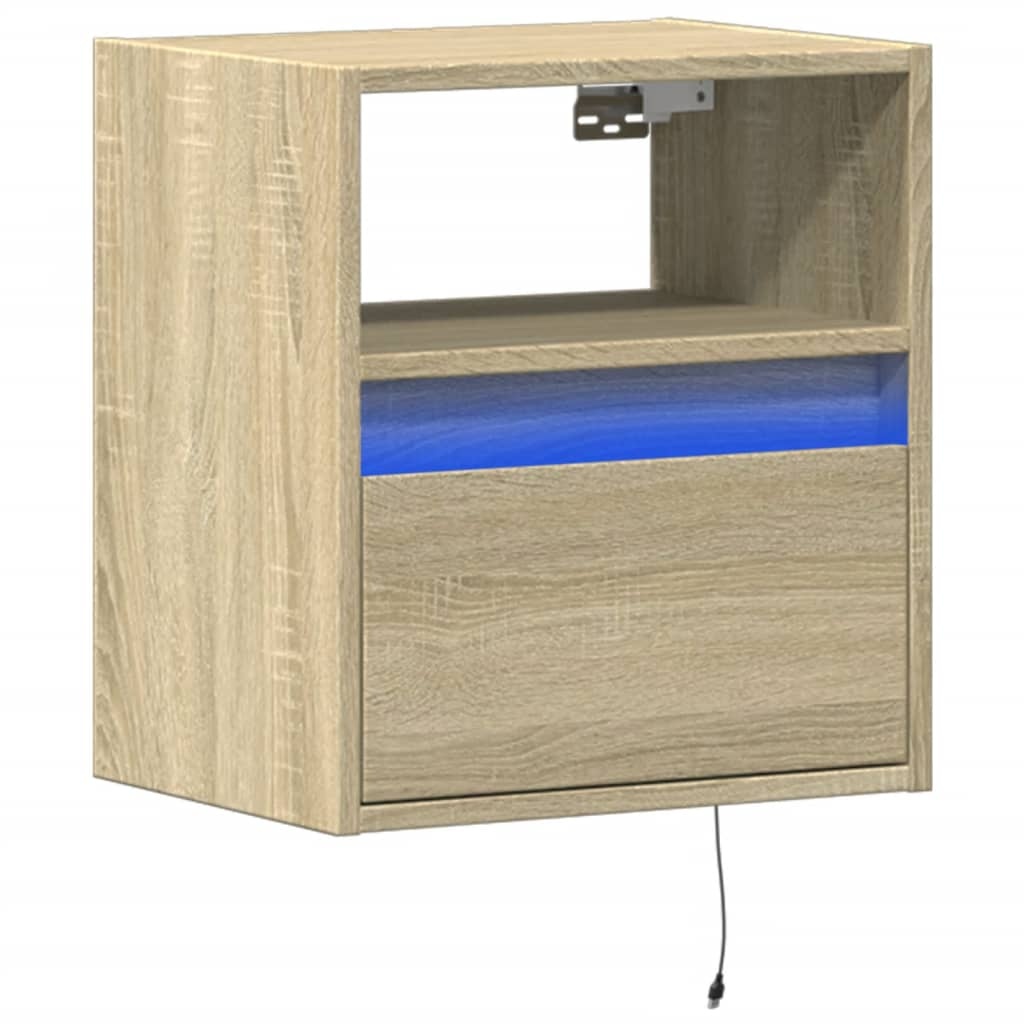 VidaXL Tv-wandmeubel met LED-verlichting 41x31x45 cm sonoma eikenkleur