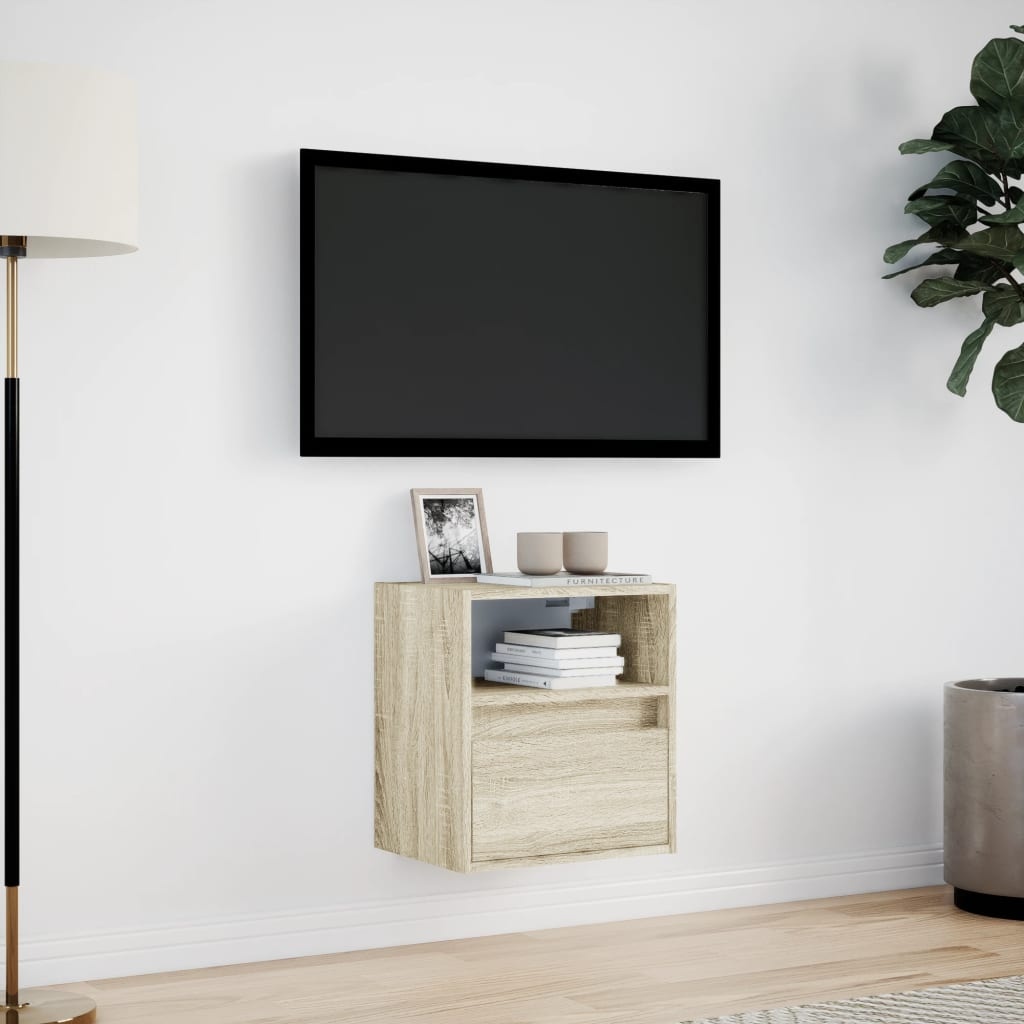 VidaXL Tv-wandmeubel met LED-verlichting 41x31x45 cm sonoma eikenkleur