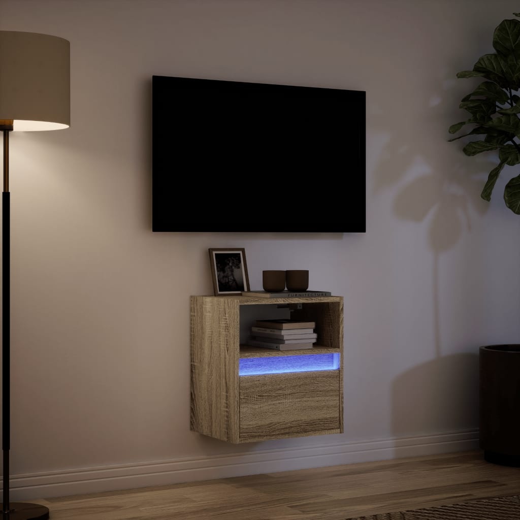 VidaXL Tv-wandmeubel met LED-verlichting 41x31x45 cm sonoma eikenkleur