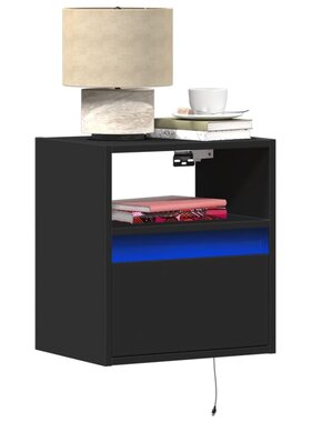 VidaXL Tv-wandmeubels met LED-verlichting 2 st 41x31x45 cm zwart